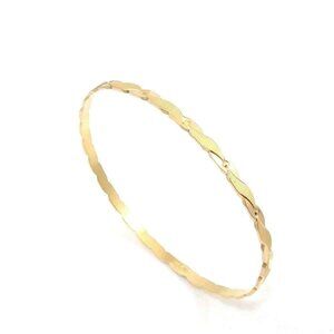 21K Yellow Gold Round Bangle Bracelet